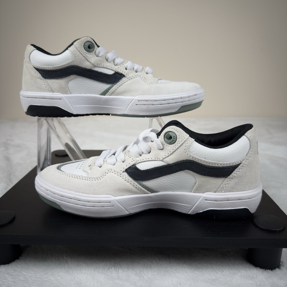 Vans Rowan 2 Suede Leather Skateboarding Shoes Black White Green Men's 5.5 - Picture 3 of 8